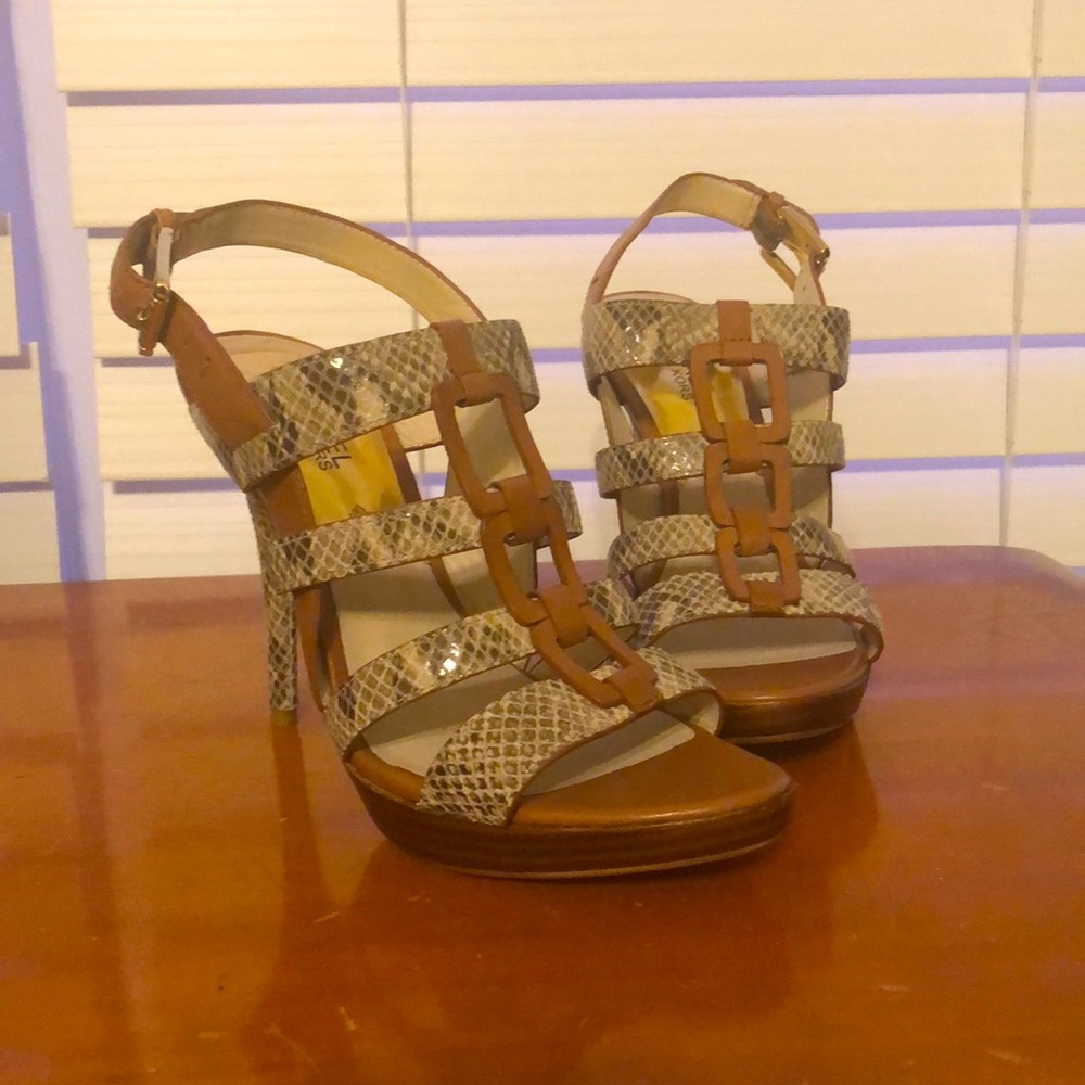 Michael Kors snake  skin and leather heel